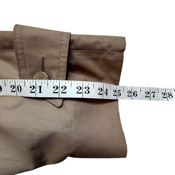 VTG 80s London Fog Trench Coat Womens sz 14 P Khaki Lined Preppy Classic - Picture 4 of 9